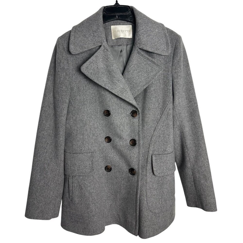 Fleurette Loro Piana Womens Jacket Size 10 Wool Coat Preppy Old Money Gray Color